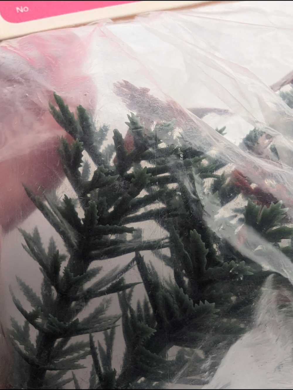 1980s Pink Tag Miniature Pine Sprigs for Party & Craft Decor - Green